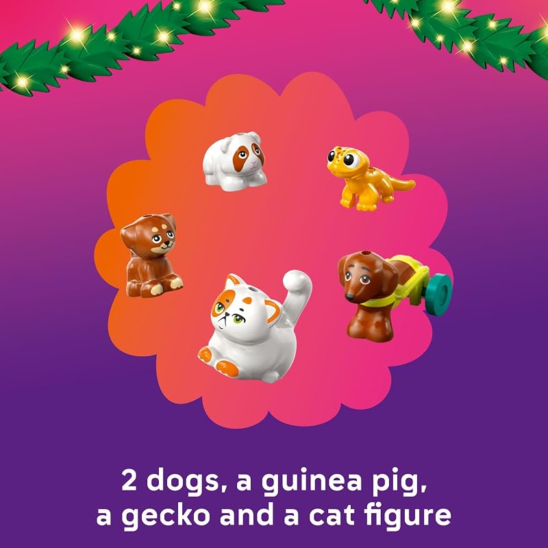 LEGO Friends Advent Calendar 2025 Building Toy Holiday Countdown Set for Girls Boys Ages 6 24 Buildable Surprises 5 Minidolls 5 Pets Kids Gift Idea for Christmas 42668