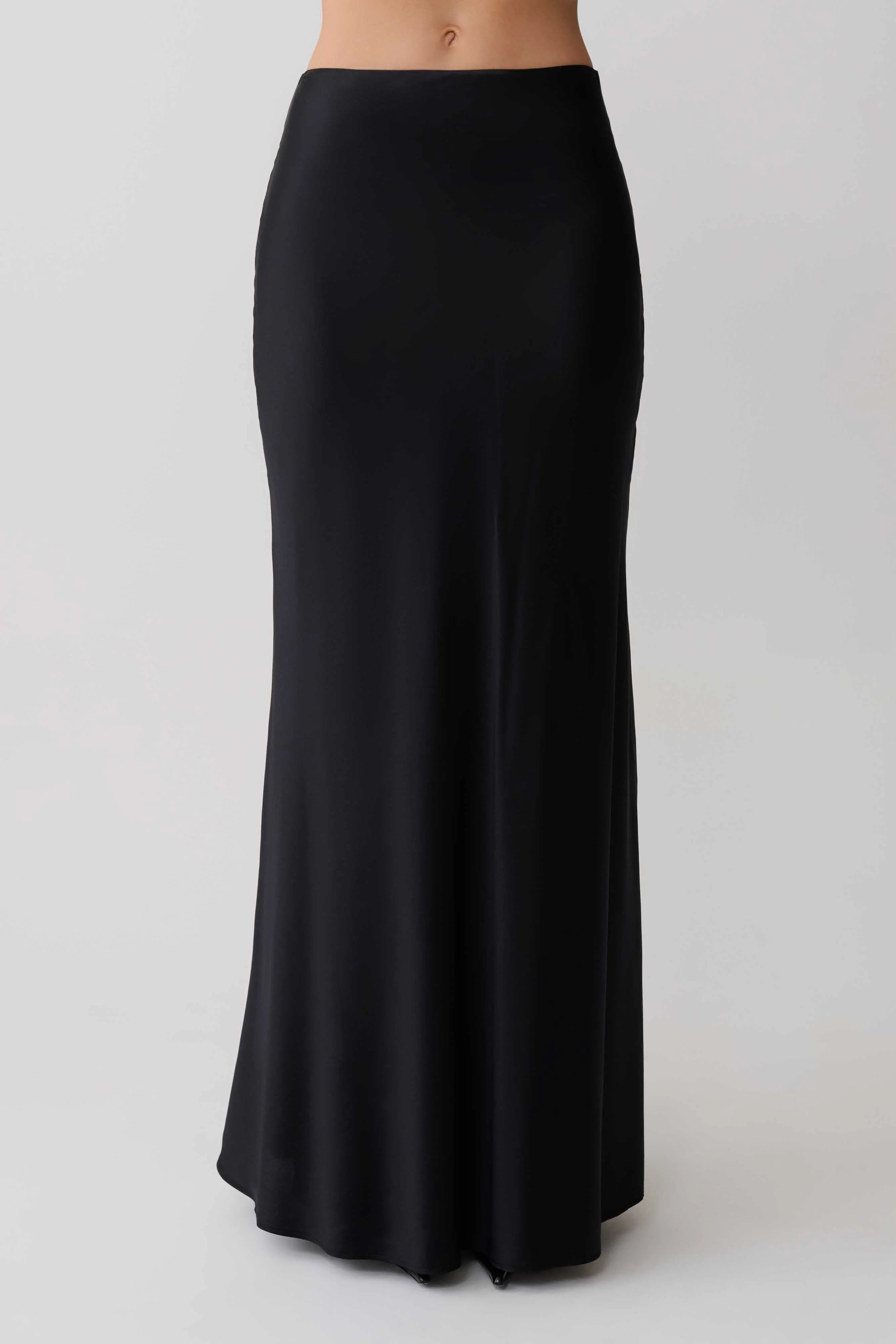 Sabrina Silk Blend Maxi Skirt Black