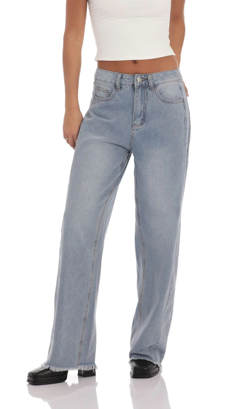 Faded Cutoff Jeans in Denim