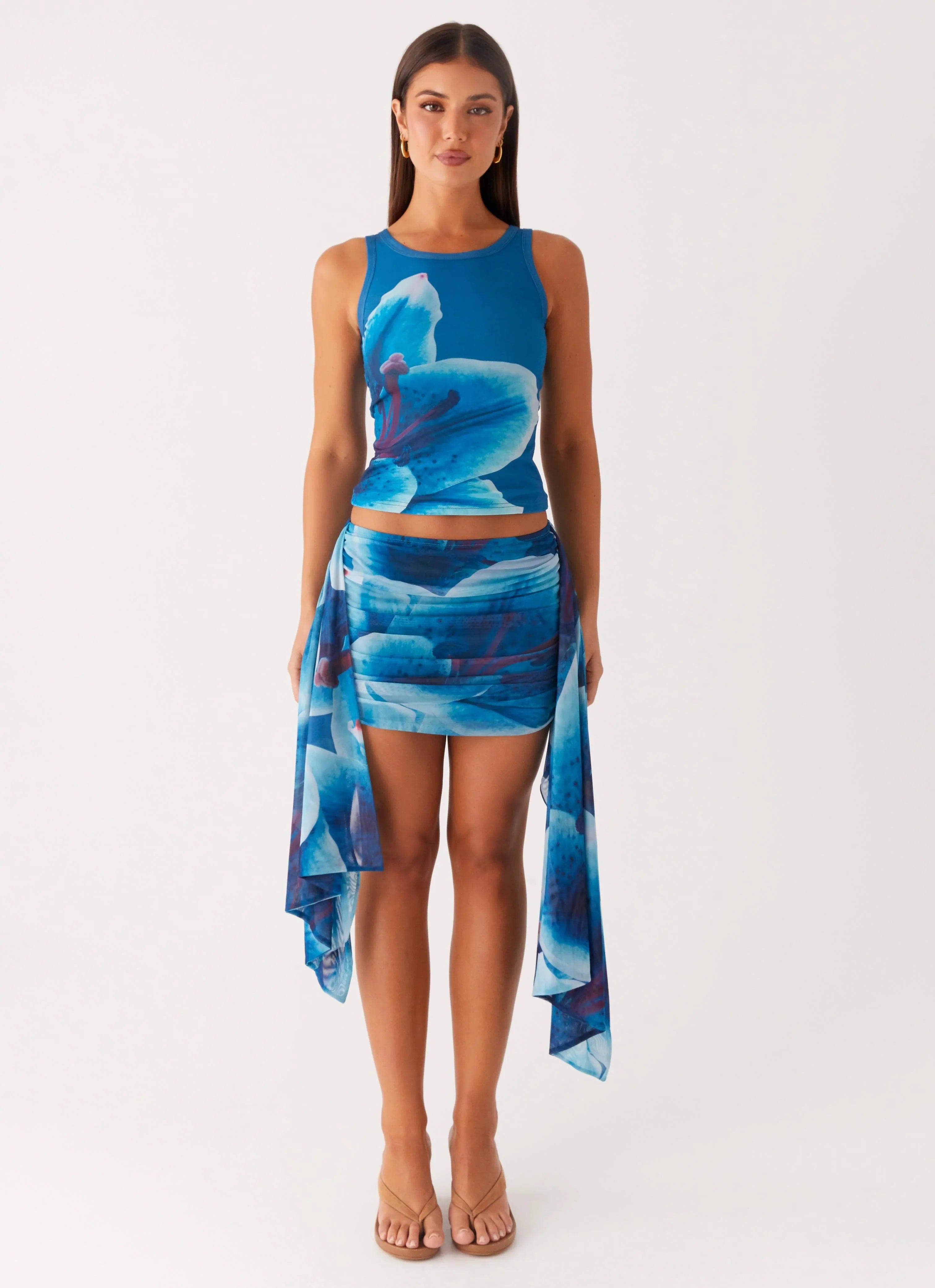 Edera Tank Turquoise Floral
