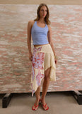 Kia Low Rise Asymmetrical Midi Skirt Purple Floral