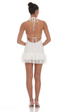 Lace Plunge Neck Dress in White
