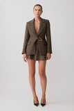 Romy Mini Skirt With Hardware Herringbone