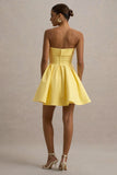 Bruna Lemon Bandeau Skater Mini Dress