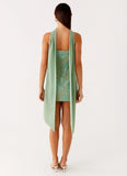 Kiesha Strapless Scarf Mini Dress Mint