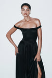 Coco Dropped Waist Maxi Dress Black
