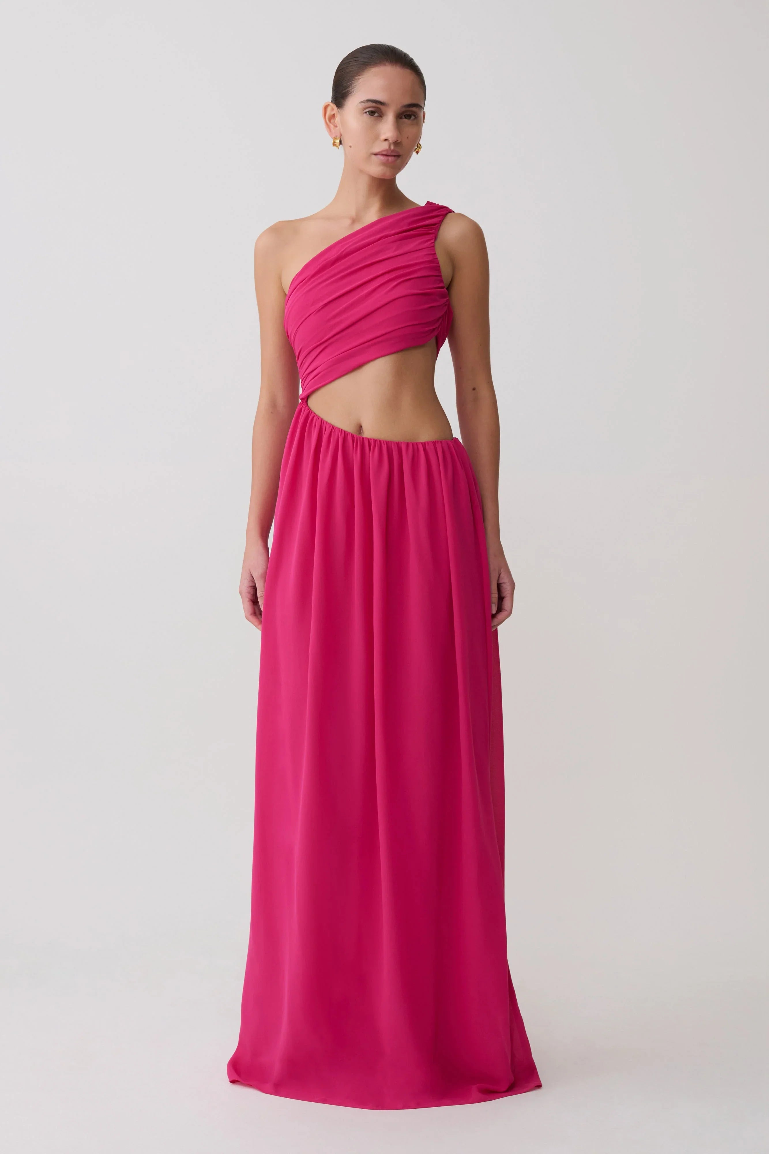 Aria Chiffon Cut Out Maxi Dress Fuchsia