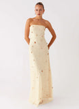Orelli Shell Sequin Knit Maxi Dress Ivory