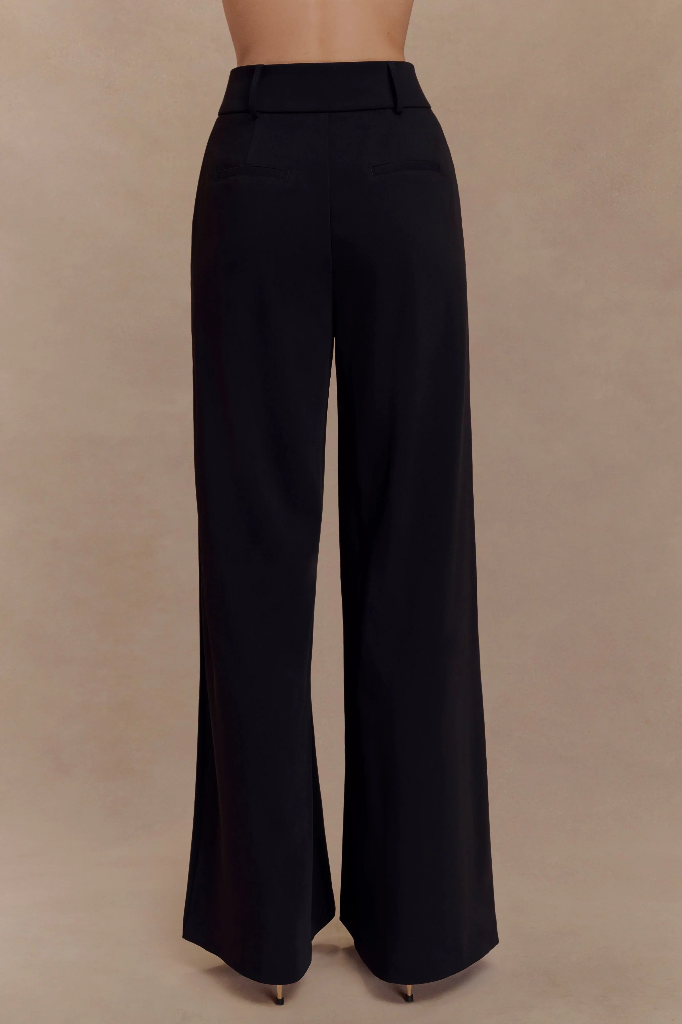 Jacqueline Pleated Wide Leg Pants Black