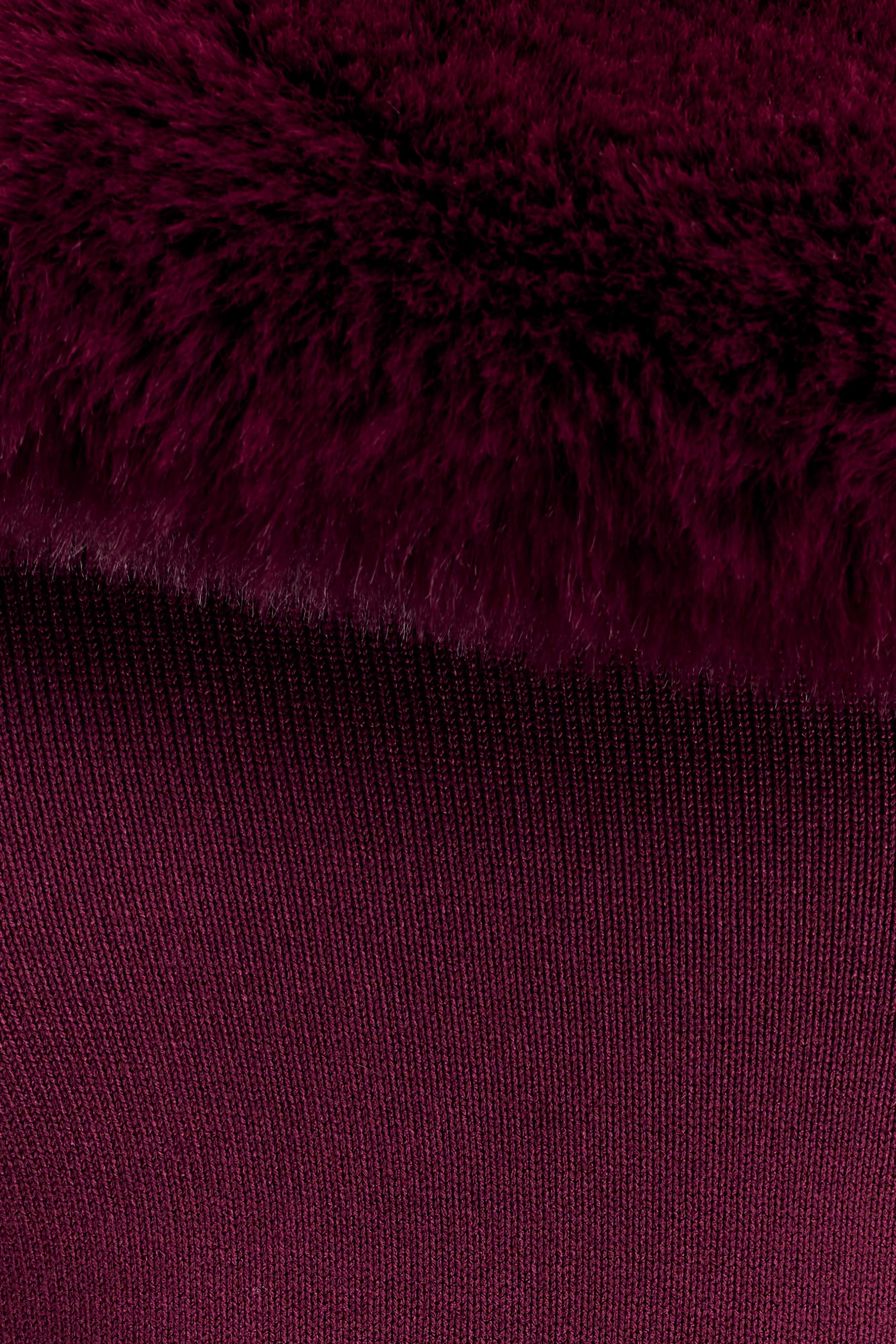 Karleigh Faux Fur Knit Maxi Dress Plum