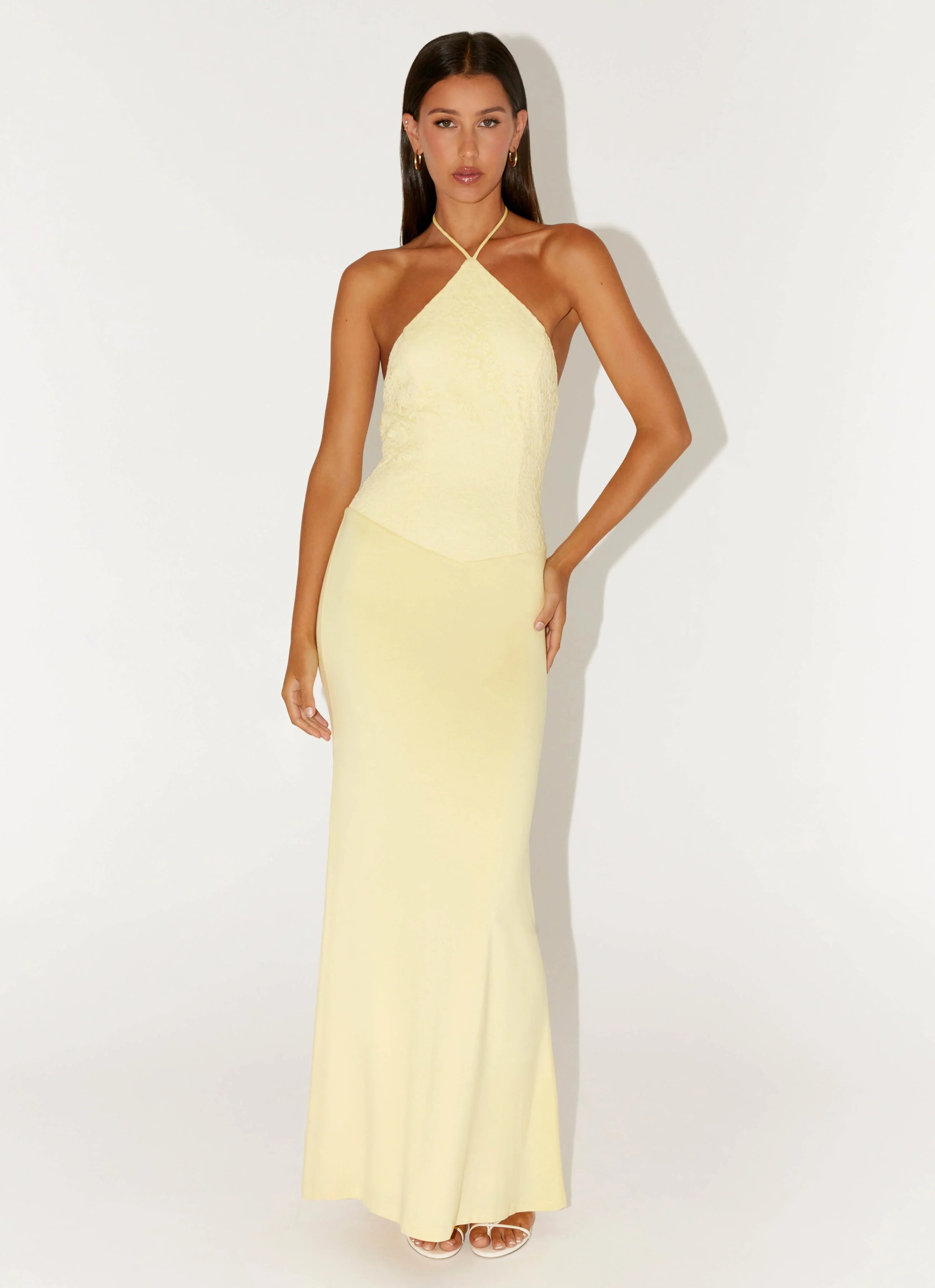 Fiesta Halter Maxi Dress Sunny Yellow