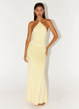Fiesta Halter Maxi Dress Sunny Yellow
