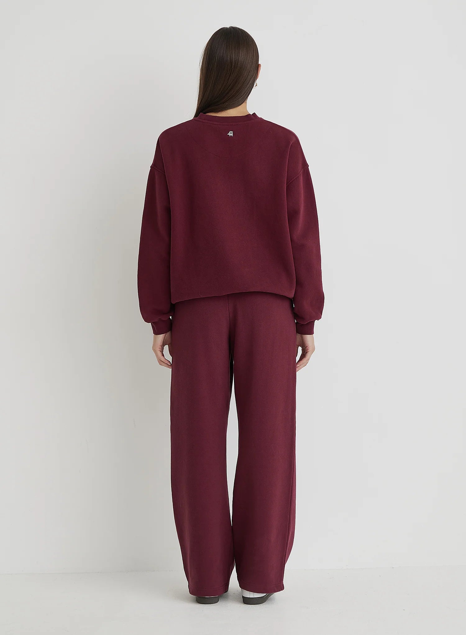 Burgundy Country Club Slogan Classic Longline Sweatshirt