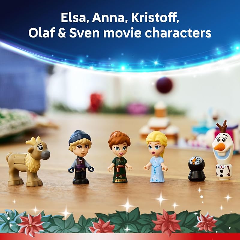 LEGO Disney Frozen Advent Calendar 2025 Kids Toy Holiday Countdown Playset for Boys Girls Ages 5 Ana Elsa Minidolls Buildable Surprises Disney Princess Gift for Christmas 43273