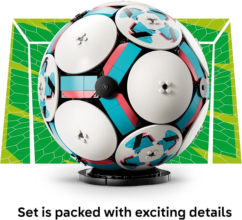 LEGO Editions Soccer Ball Building Toy for Kids Collectible Sports Decor for Boys Girls Ages 10 Includes Micro Stadium Gift for Birthdays 43019