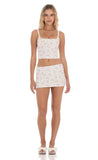 Eyelet Floral Two Piece Set in White