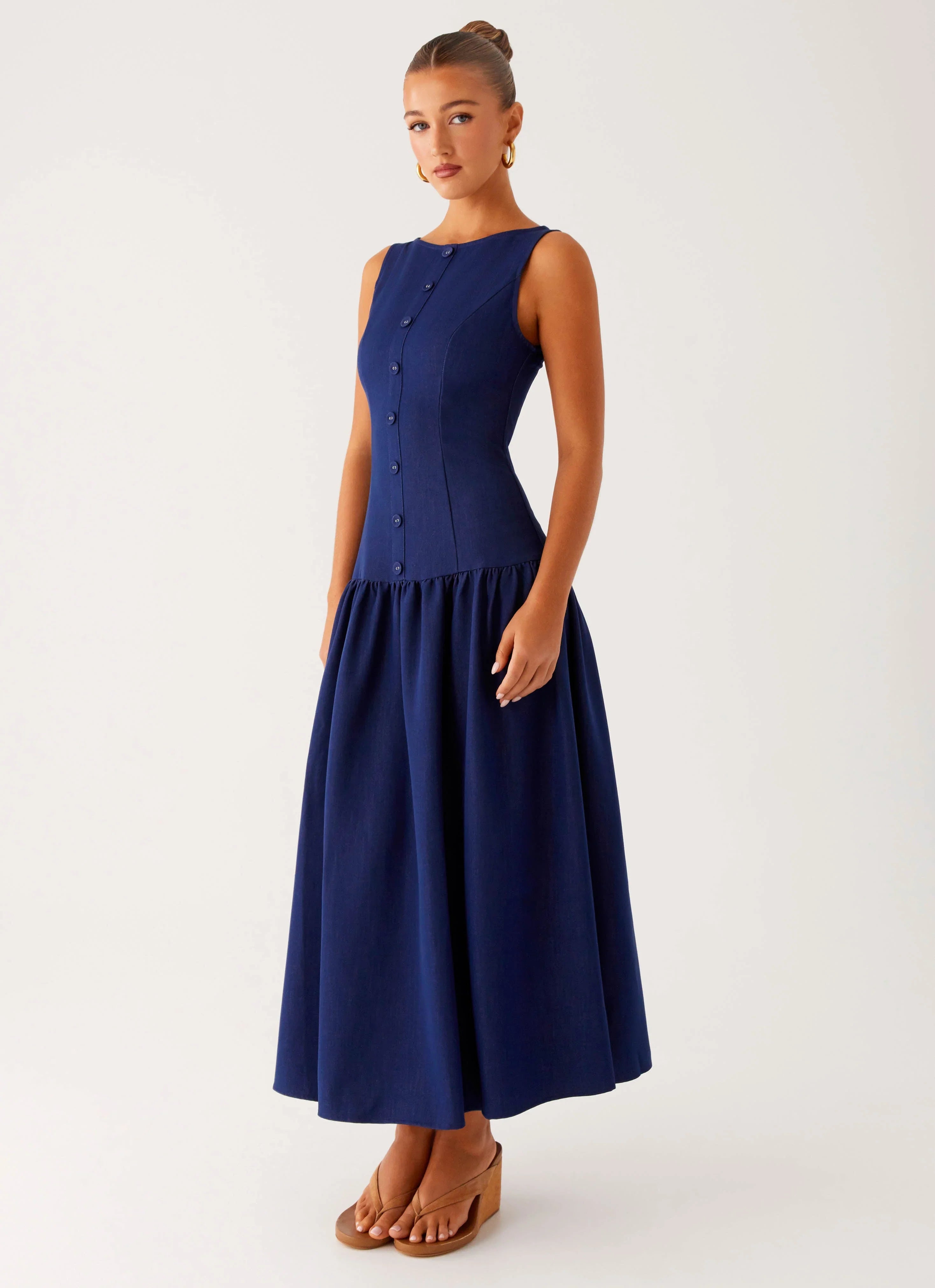 Hayes Denim Midi Dress Indigo