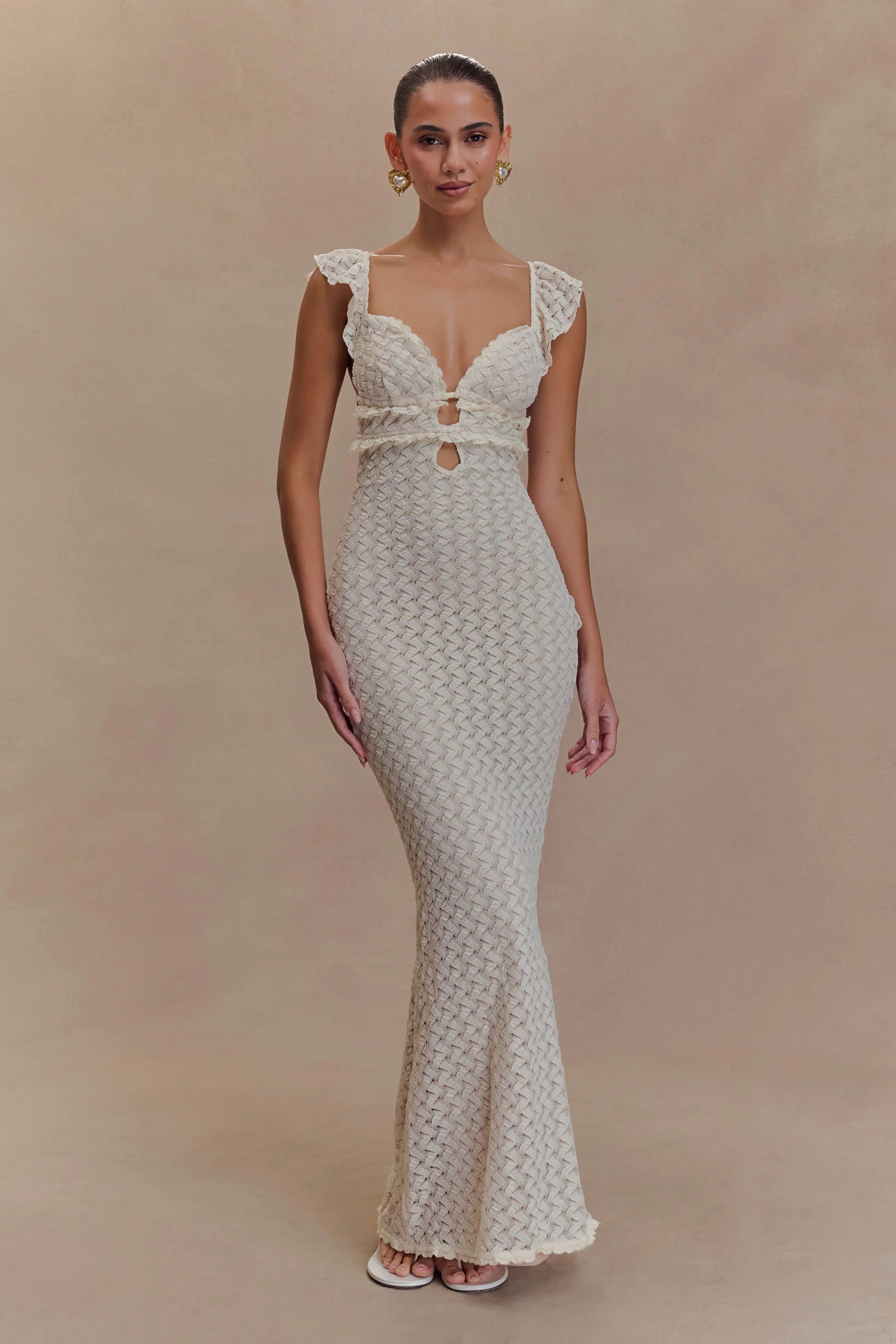 Ezra Lace Maxi Dress Ivory
