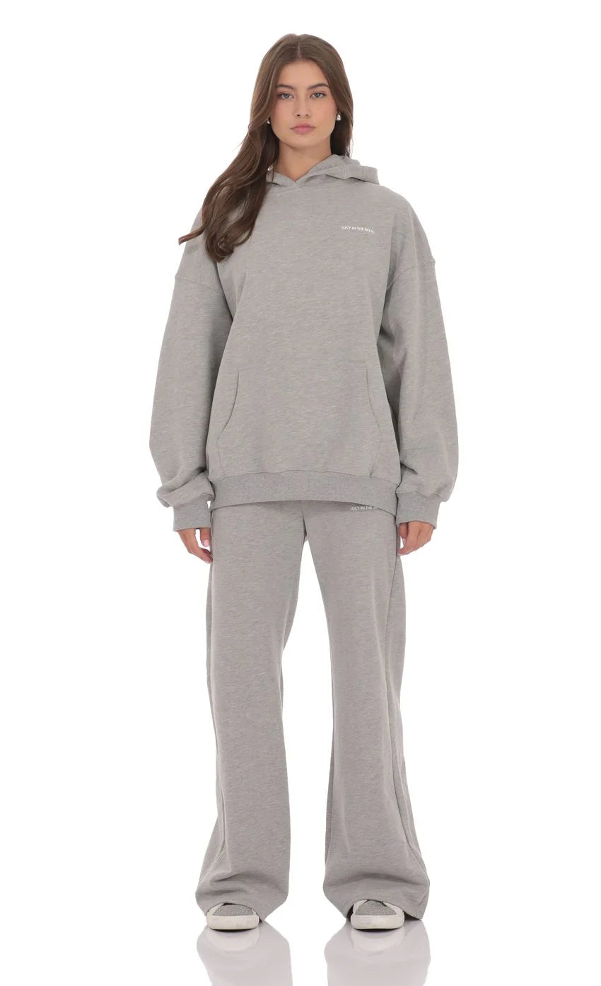 Fleece Lucy Hoodie in Grey