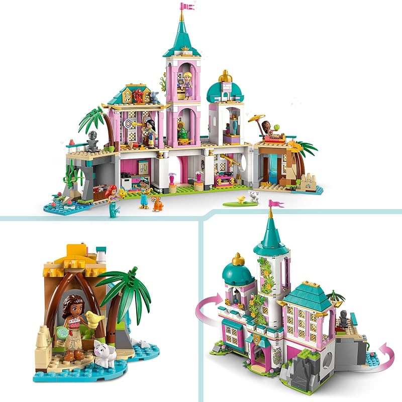LEGO Disney Princess Castle Royal Pets Kids Toy Pretend Play Building Set for Girls and Boys Ages 6 Includes Ariel Rapunzel Jasmine Moana and Mulan Gift Idea for Birthdays 43267