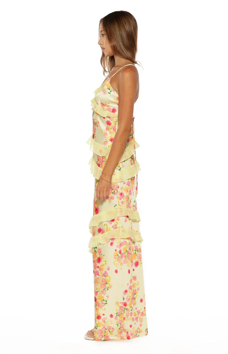Inara Yellow Bloom Ruffle Maxi PRE ORDER