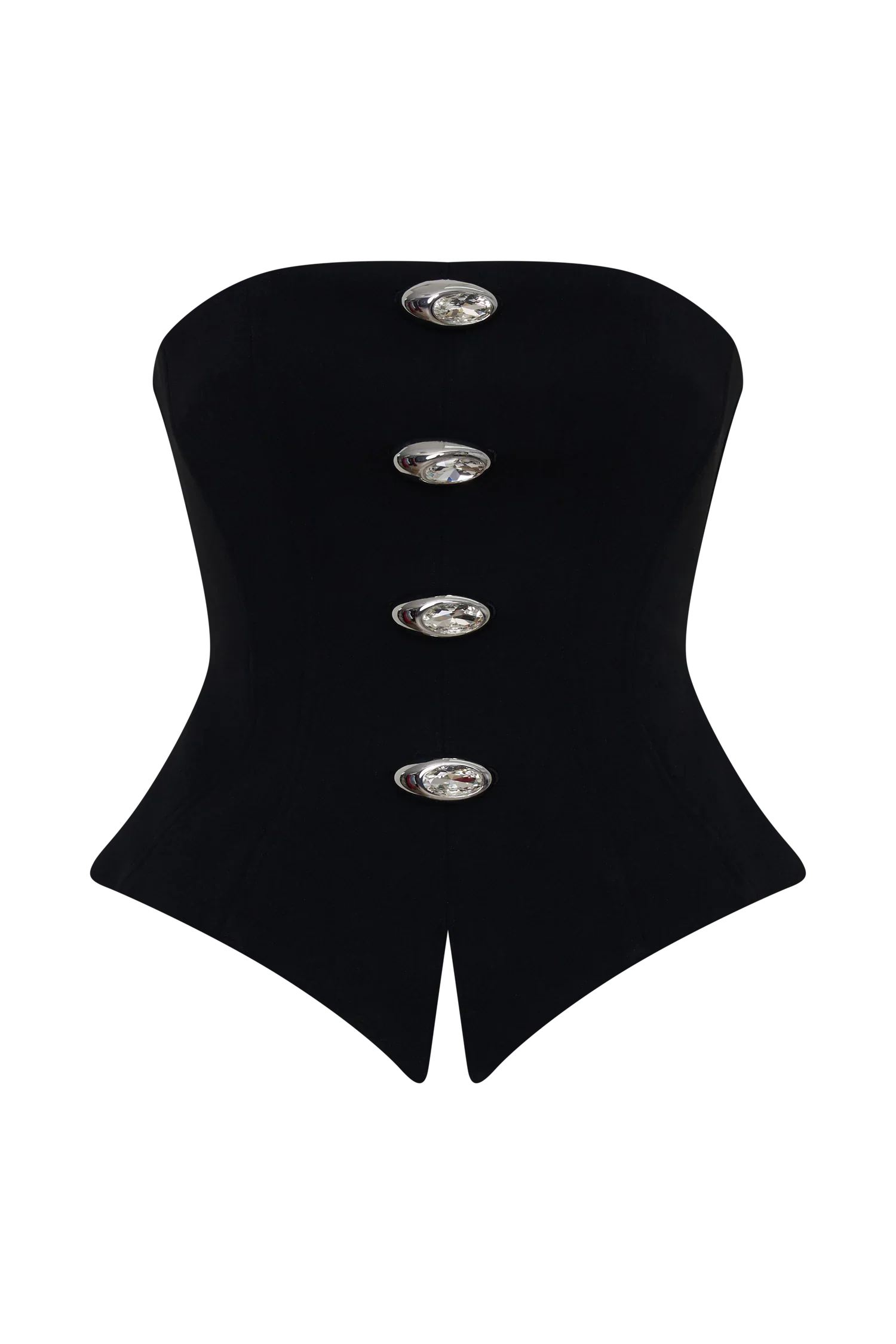 Arla Button Up Corset Top Black