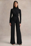 Havenna Black High Neck Jumpsuit