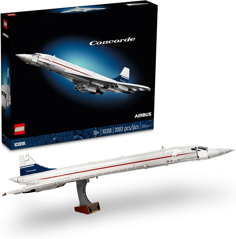 LEGO Icons Concorde Model Aircraft Gift for Adults Build a Replica Model of the Worlds Most Famous Supersonic Commercial Passenger Plane with Authentic Details and Functional Pieces 10318