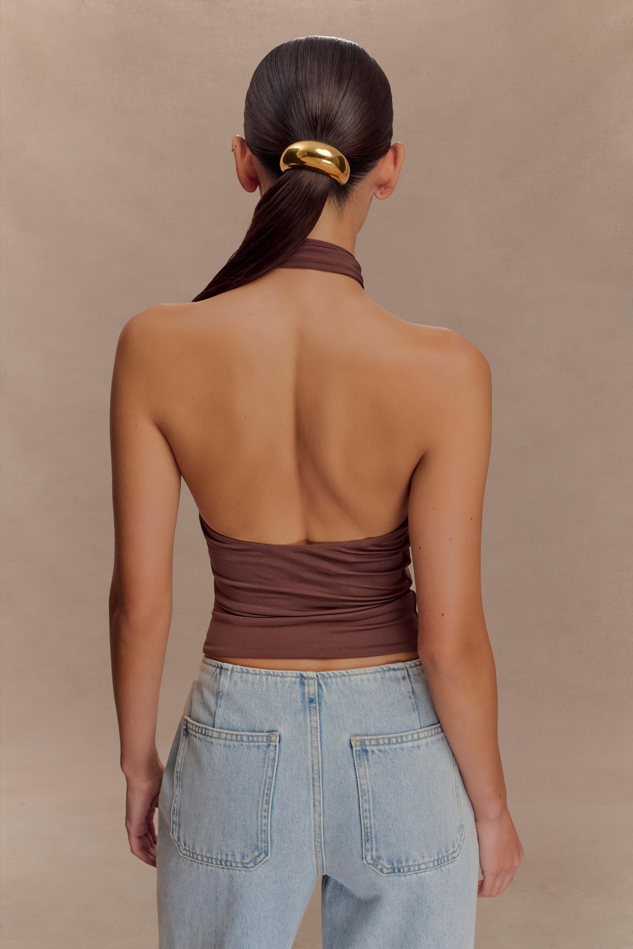 Mariposa Slinky Halter Top Chocolate