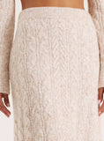 Camel Cable Knitted Maxi Skirt