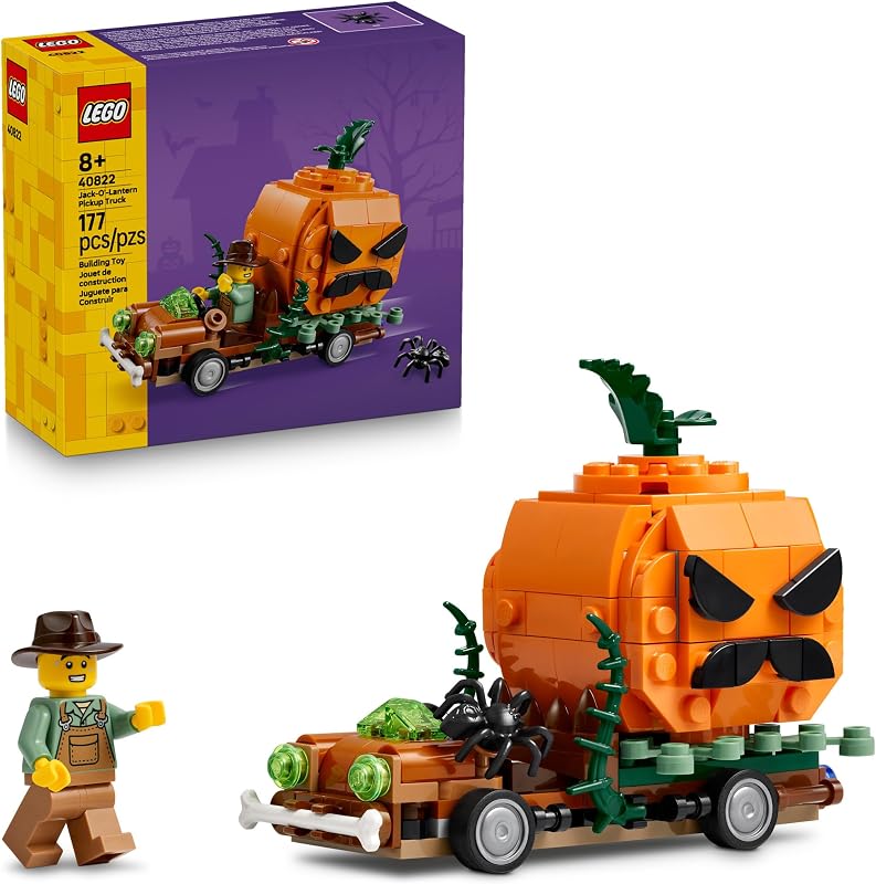 LEGO Jack O Lantern Pickup Truck 40822 Building Toys for Boys Girls Ages 8 Halloween Decor Craft 177 pieces Gift for Kids