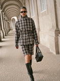 Brown Check Tailored Longline Bermuda Shorts