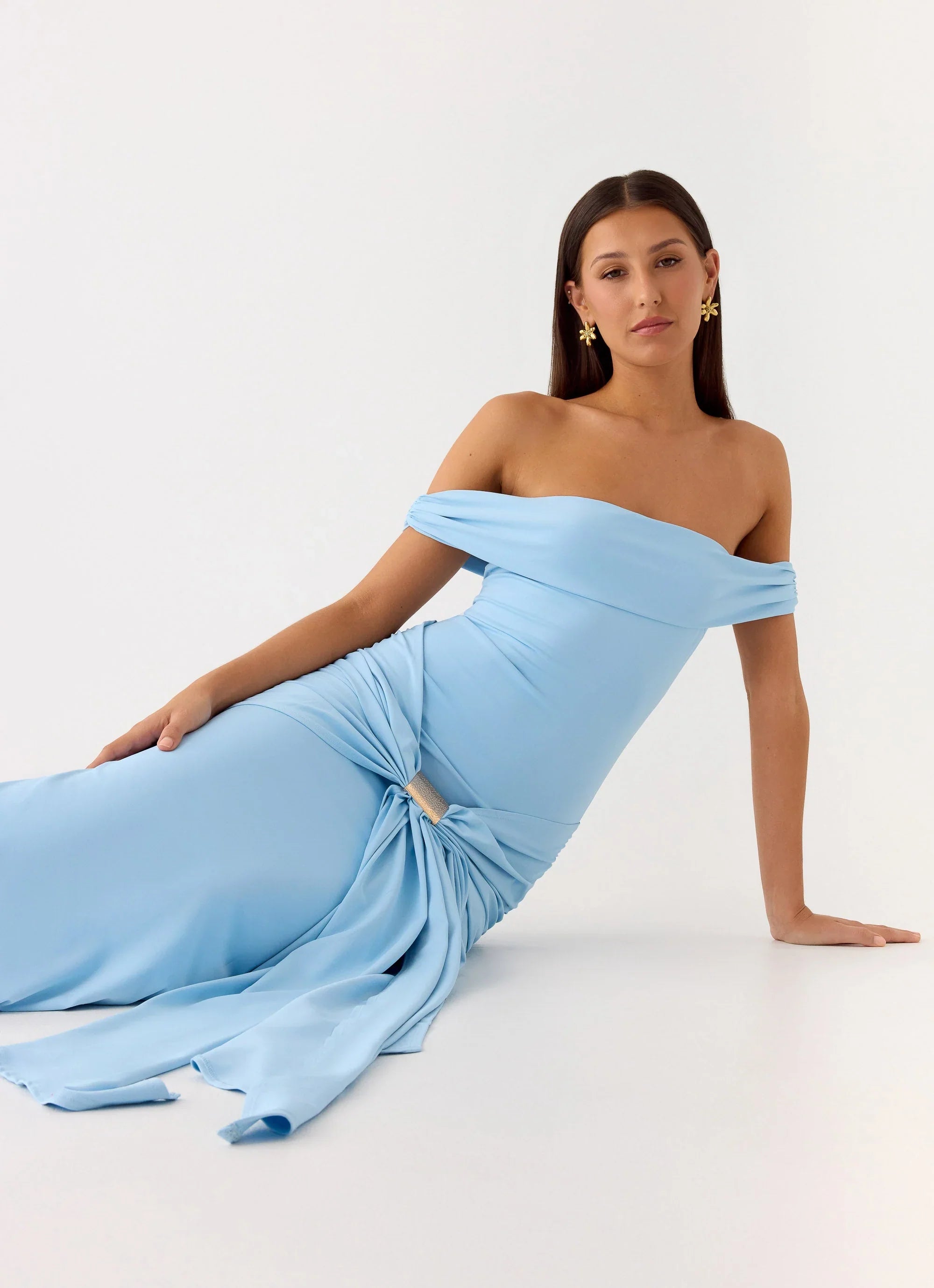 Vee Bardot Maxi Dress Blue