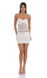 Fringe Sequin Skirt in White
