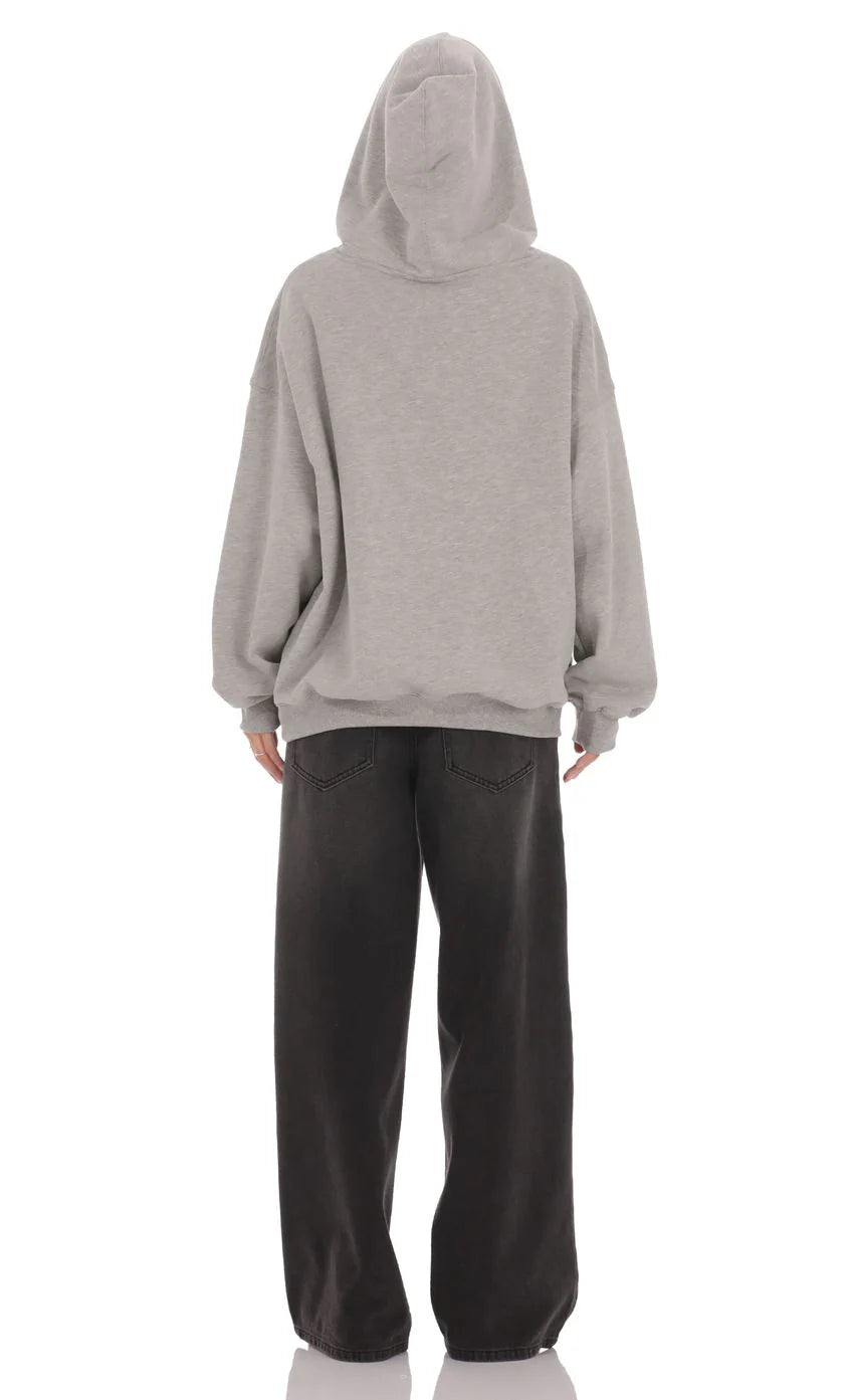 Fleece Lucy Hoodie in Grey