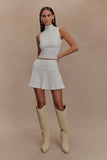 Indy Pointelle Knit Mini Skirt Ivory