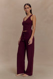 Natalya Ribbed Knit Cami Top Merlot