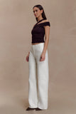 Anna One Shoulder Modal Top Cacao Brown