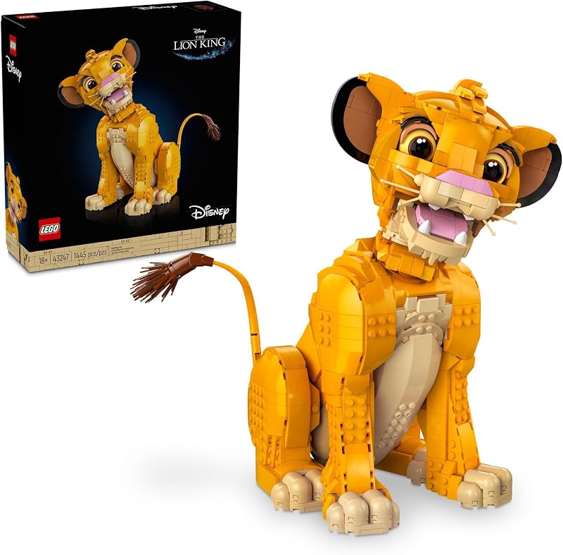 LEGO Disney Young Simba the Lion King Building Sets for Adults Buildable Figurine for Display Ages 18 DIY Kits Crafts for Fans of Movie Collectible Disney Birthday Gift 43247