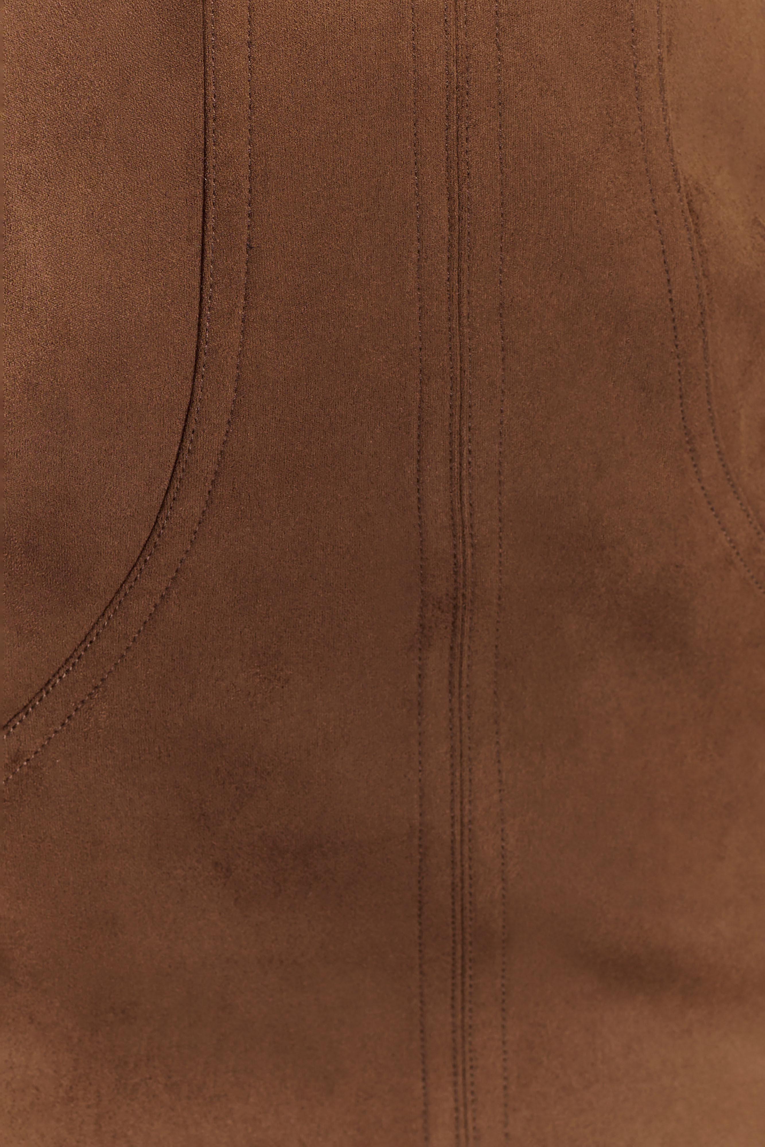 Liam Faux Suede Maxi Dress Dark Chocolate