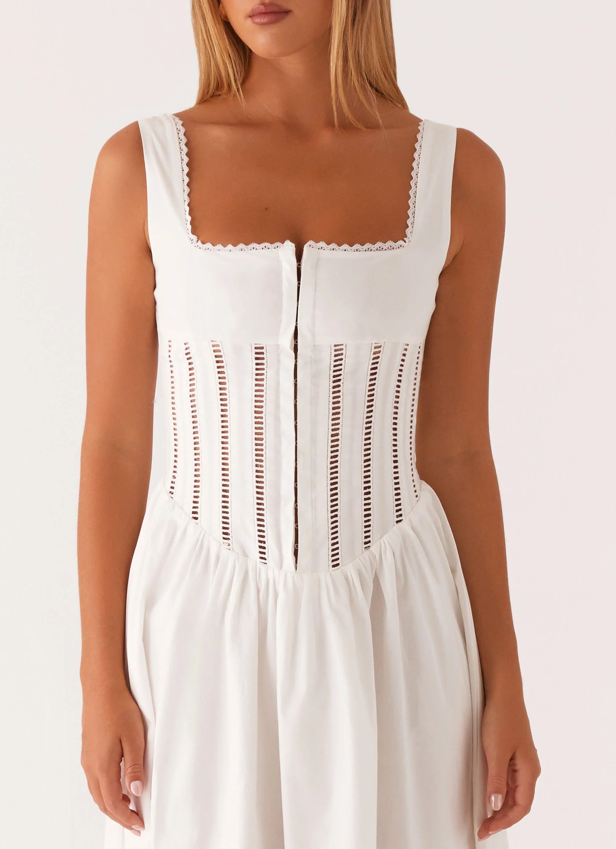 Waiting On You Midi Dress White