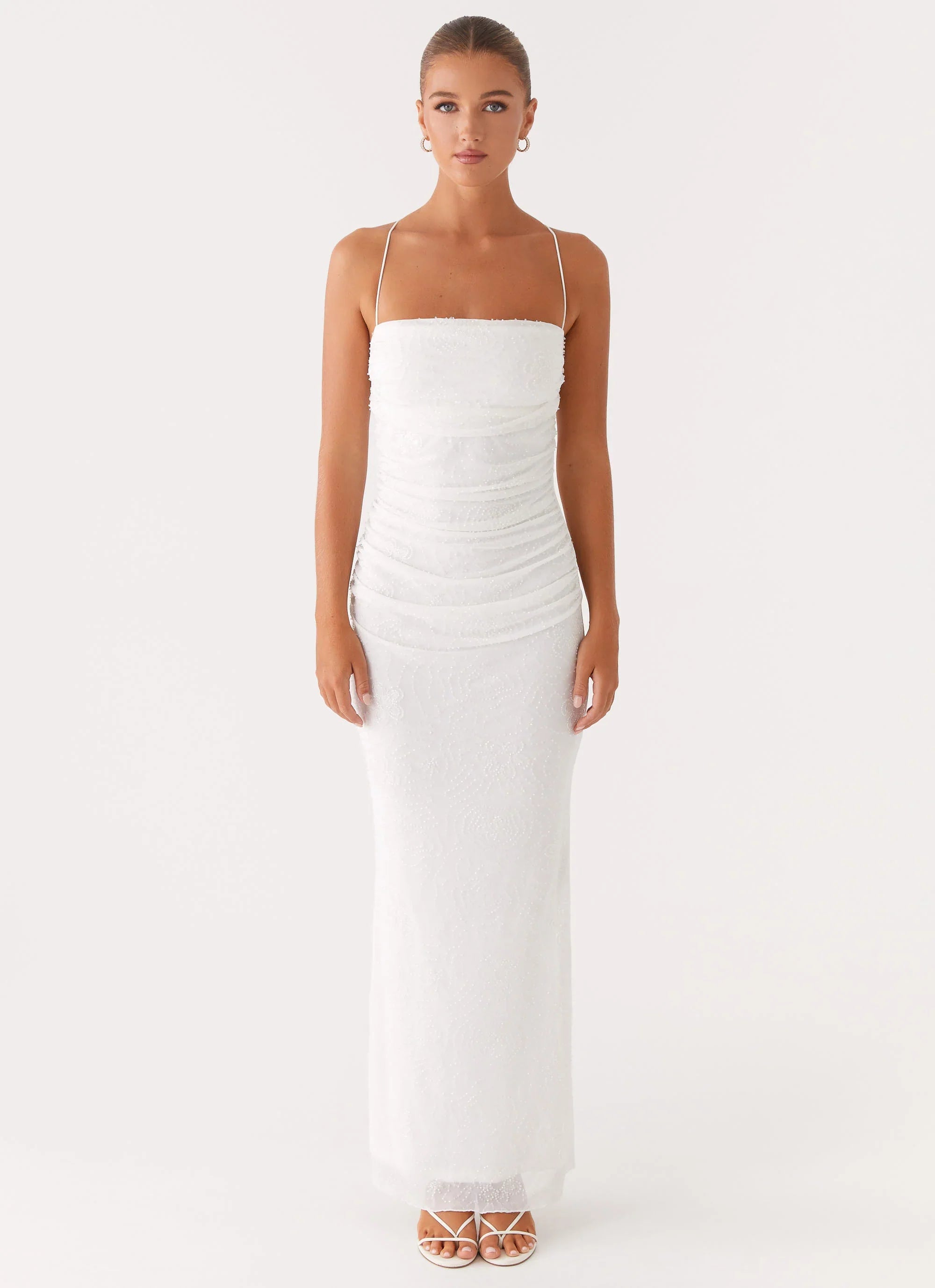 Paxton Beaded Maxi Dress White