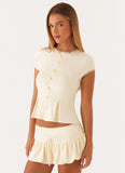 Landon Button Up Top Lemon