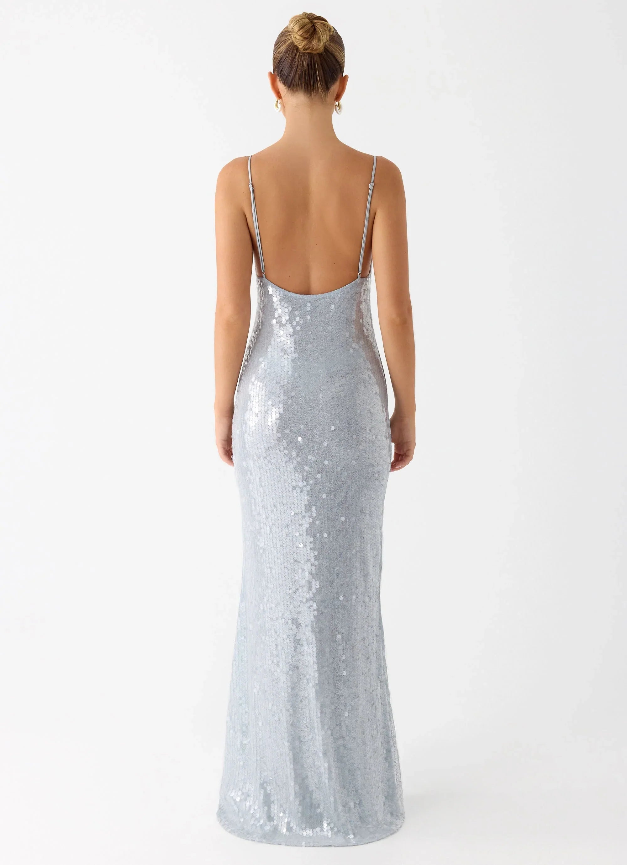Solo Sequin Maxi Dress Misty Blue