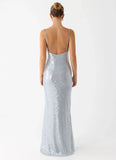 Solo Sequin Maxi Dress Misty Blue