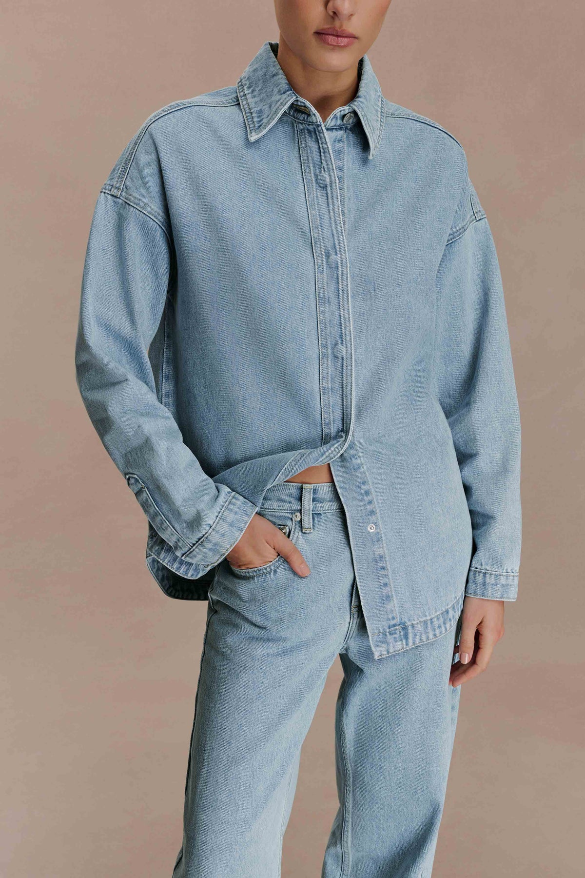 Lioda Oversized Denim Shirt 80S Blue