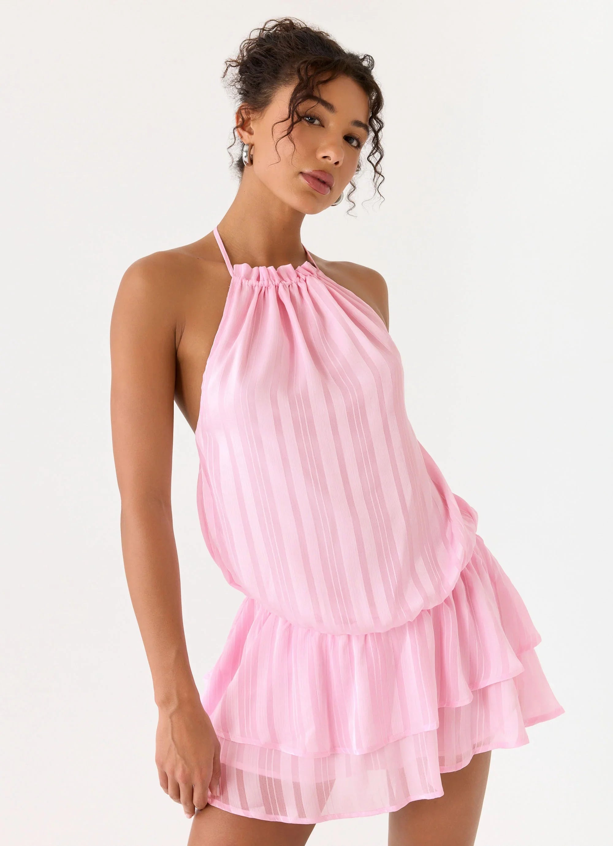 Parade Halter Mini Dress Pink