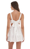 Floral Jacquard A Line Dress in White