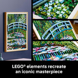 LEGO Art Claude Monet Bridge Over a Pond of Water Lilies Building Sets for Adults Ages 18 Wall Decor for Living Room or Home Office Gift for Women Men 31220