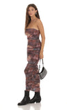 Mesh Print Dress in Purple Blush